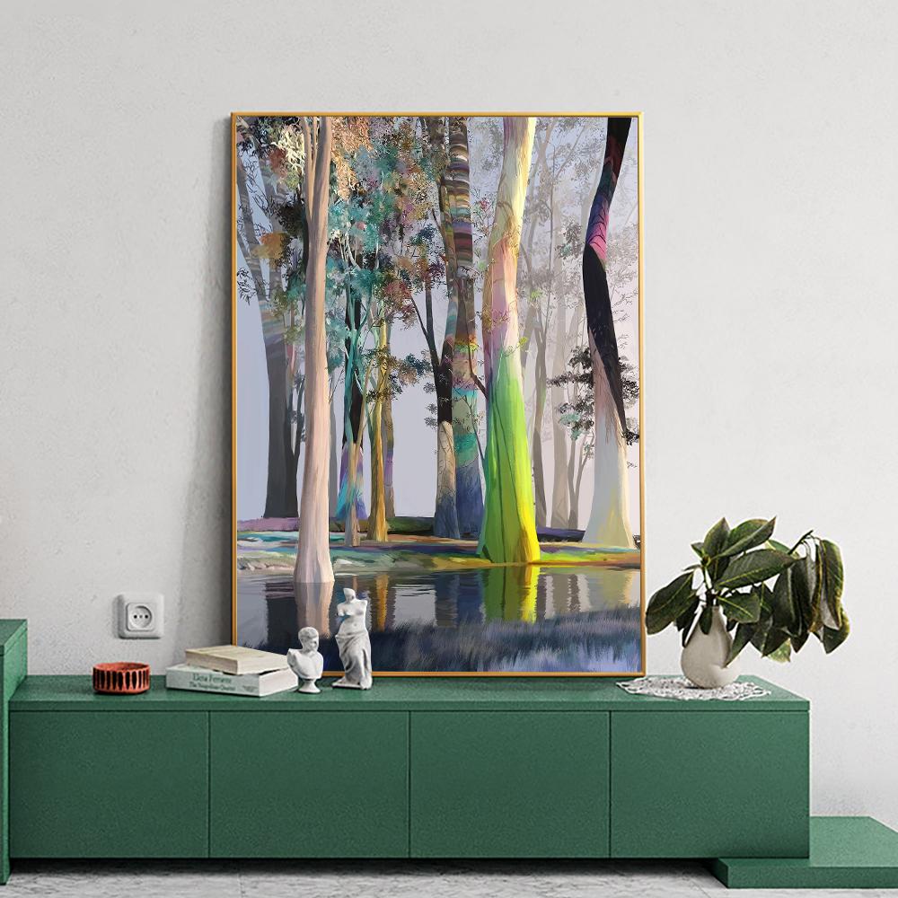 Современная абстрактная картина маслом «Древо жизни», печать на холсте, постеры, красочное дерево, настенная картина для декора гостиной