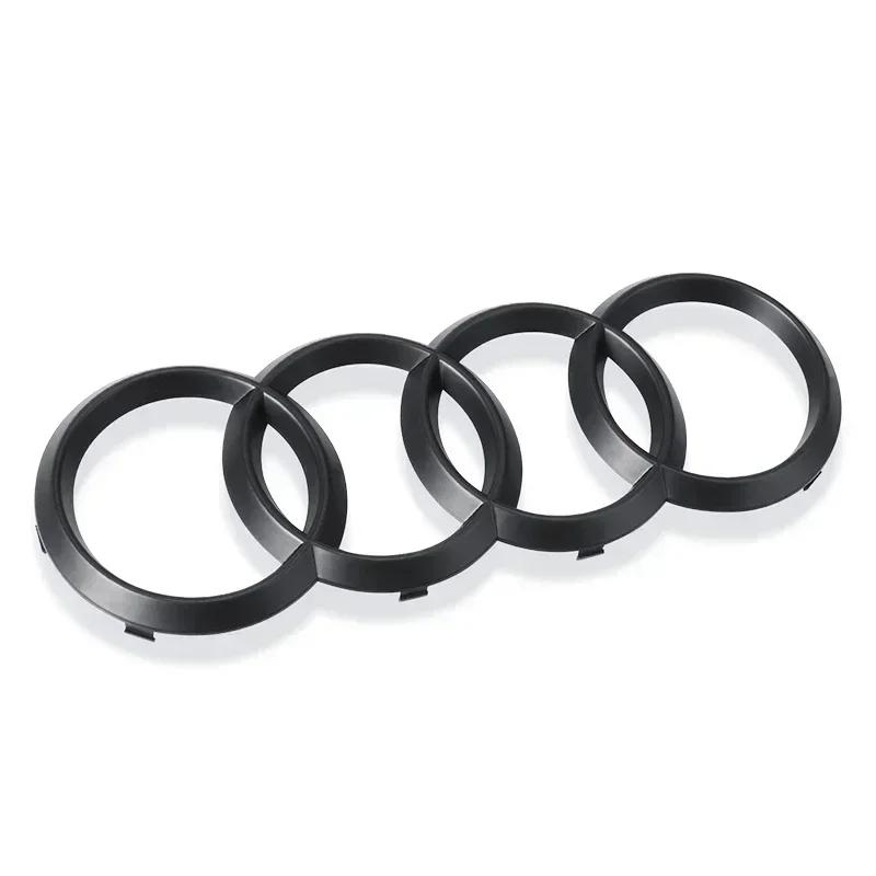 Q5 1pc 4-Ring ABS Car Hood Front Bonnet Grill Rear Trunk Emblem Logo Sticker For a5 A3 A4 A5 A6 A7 Q2 Q3 Q5 Q8 TT Black/Silver