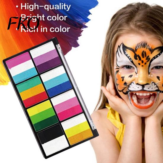 Professional Body Paint Face Palette, 8 Grids Pigment for Art Painting, Water Long Lasting Soluble Makeup Halloween Costume Party Festival Stage