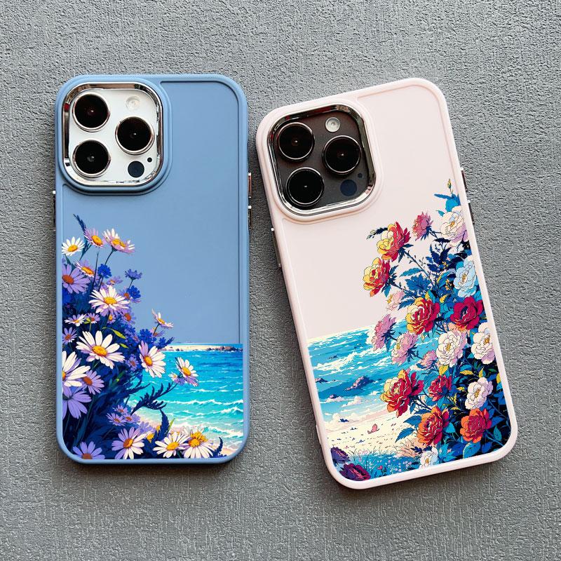 Летний чехол для телефона с цветком ромашки для IPhone 11 12 13 14 15 Pro Max 15 14 8 7 Plus SE 2020 XS X XR Ударопрочная силиконовая задняя крышка