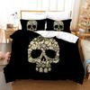 Duvet Cover 220x240 Beige 3D Print Halloween Comforter Cover Set For Bedroom Super Soft Comfortable Warm Queen Bedding Set Skull