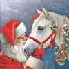 Полный 5D Diy Алмазная картина Санта с белой лошадью Вышивка крестиком Домашний декор Подарок ручной работы