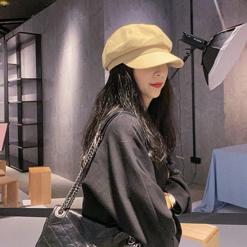 Винтажные осенне-зимние шапки для женщин, однотонная однотонная восьмиугольная кепка газетчика, женская повседневная шапка, зимний берет, женские кепки художника