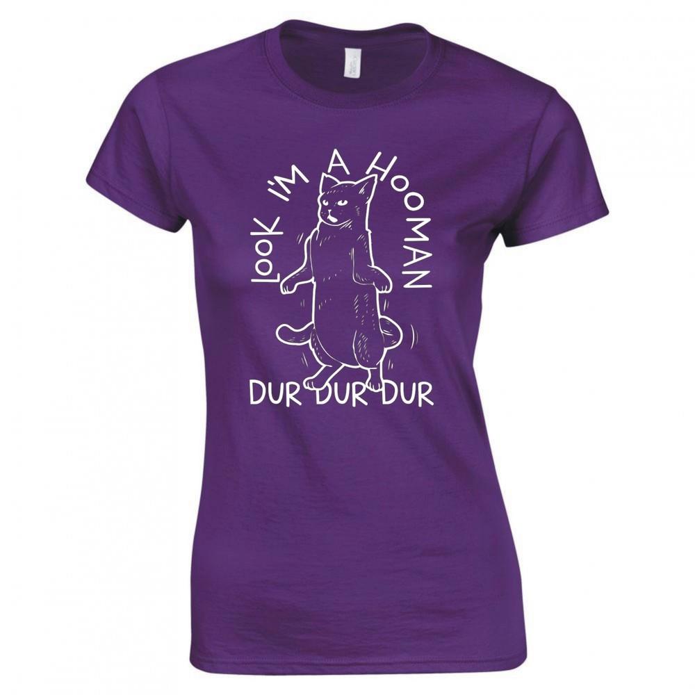 Funny Cat Look Im A Hoounisex Ladies Skinny Fit Tshirt