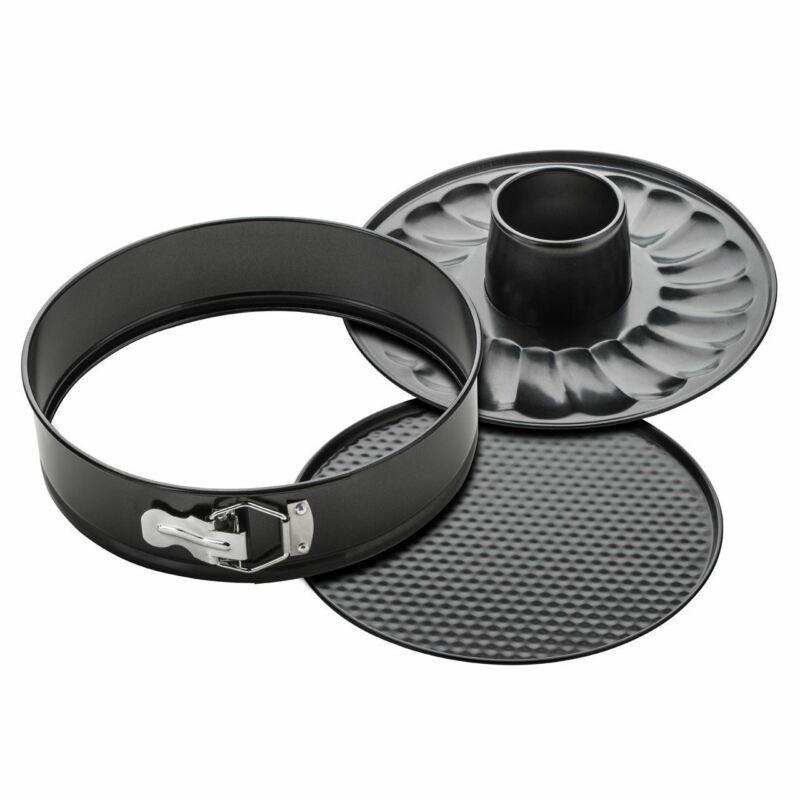 Набор форм для торта из 3 предметов из углеродистой стали с антипригарным покрытием, плоская/кольцевая форма для выпечки