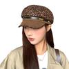 Ретро берет с леопардовым принтом, женская осенне-зимняя замшевая восьмиклинка с козырьком, подчеркивающая лицо, нишевая кепка газетчика для маленькой горячей девочки
