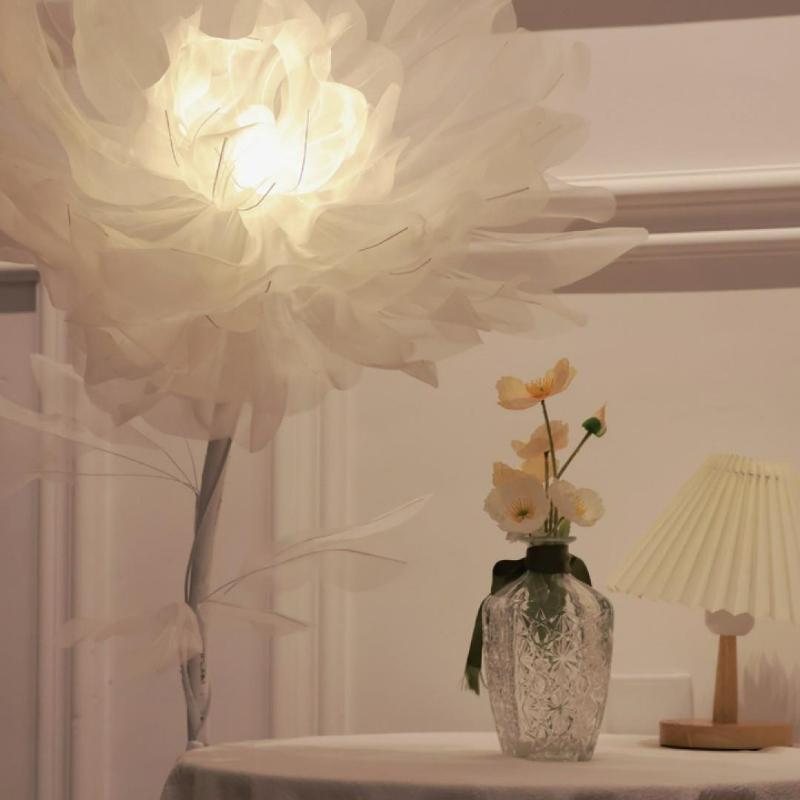 Пион Цветок Атмосфера Цветочная Лампа Декоративный Цветок Креативный Шелковый Напольный Светильник Eugen Гостиная Готовый Продукт Чистая Ручная Работа