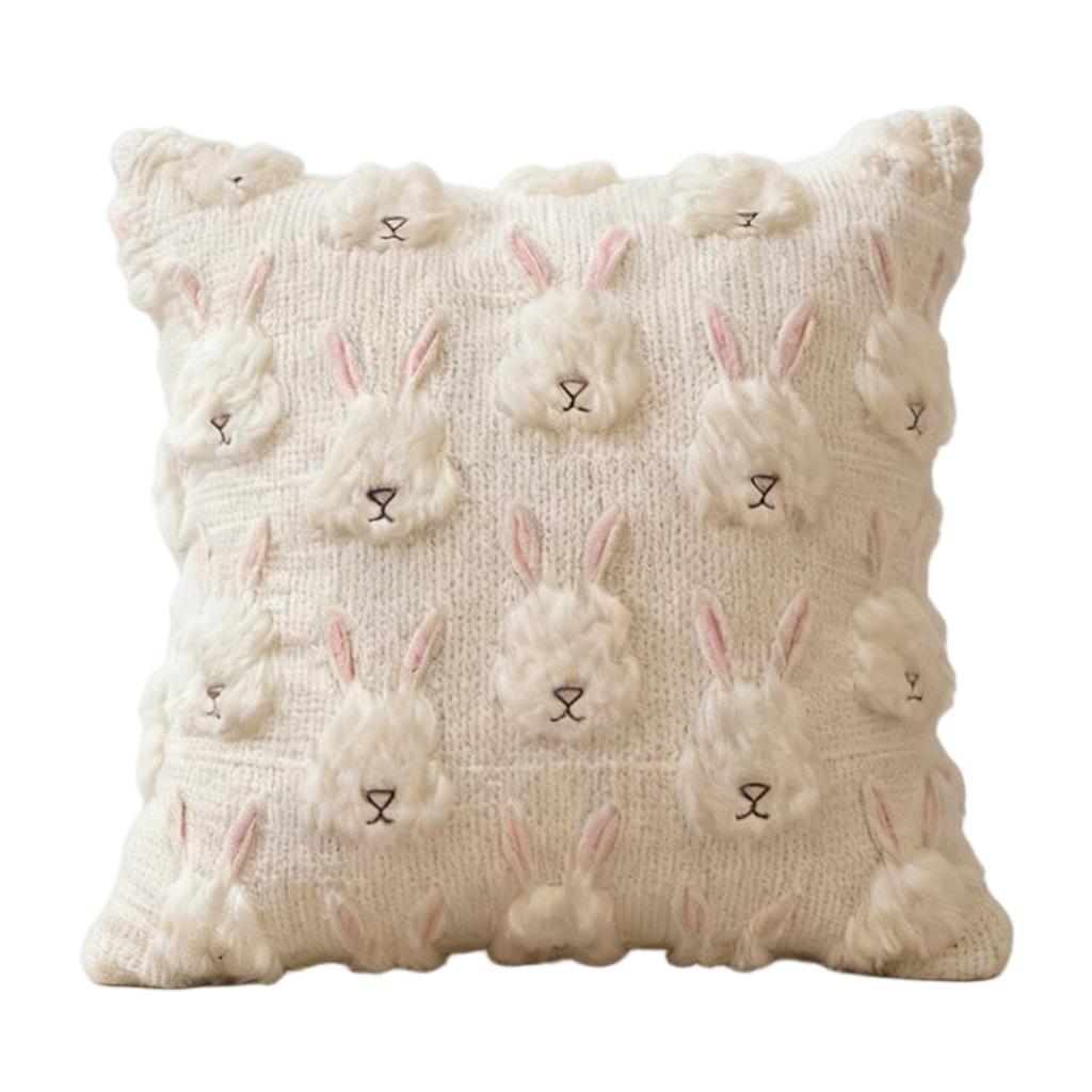 Embroidery PillowcaseEmbroidered Eggs Pom-pom Lace for Sofa Throw Pillow Cover Cushion Cover Home Decor No Insert