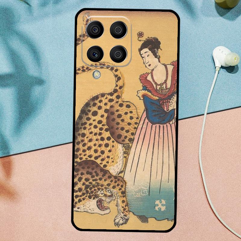 Японское искусство укиё-э Пантера Тигр Для Samsung Galaxy M33 M35 M55 M15 M12 M13 M14 M34 M54 M53 M21 M31 M11 M32 M52 M06 M16 Чехол