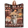 Ni Hao Fine Shyt Funny Brainrot Gen Z Meme Blanket Decorative Flannel Bedding Throws For Living Room Soft Warm Bedread Gift