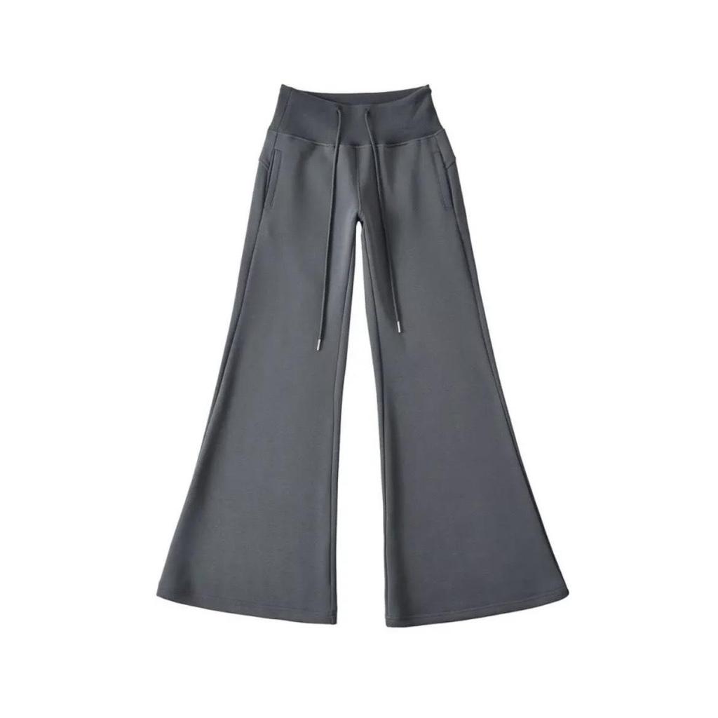 Women's Slim-Fit Pink Micro-Flared Yoga Pants - Versatile, Floor-Length Design