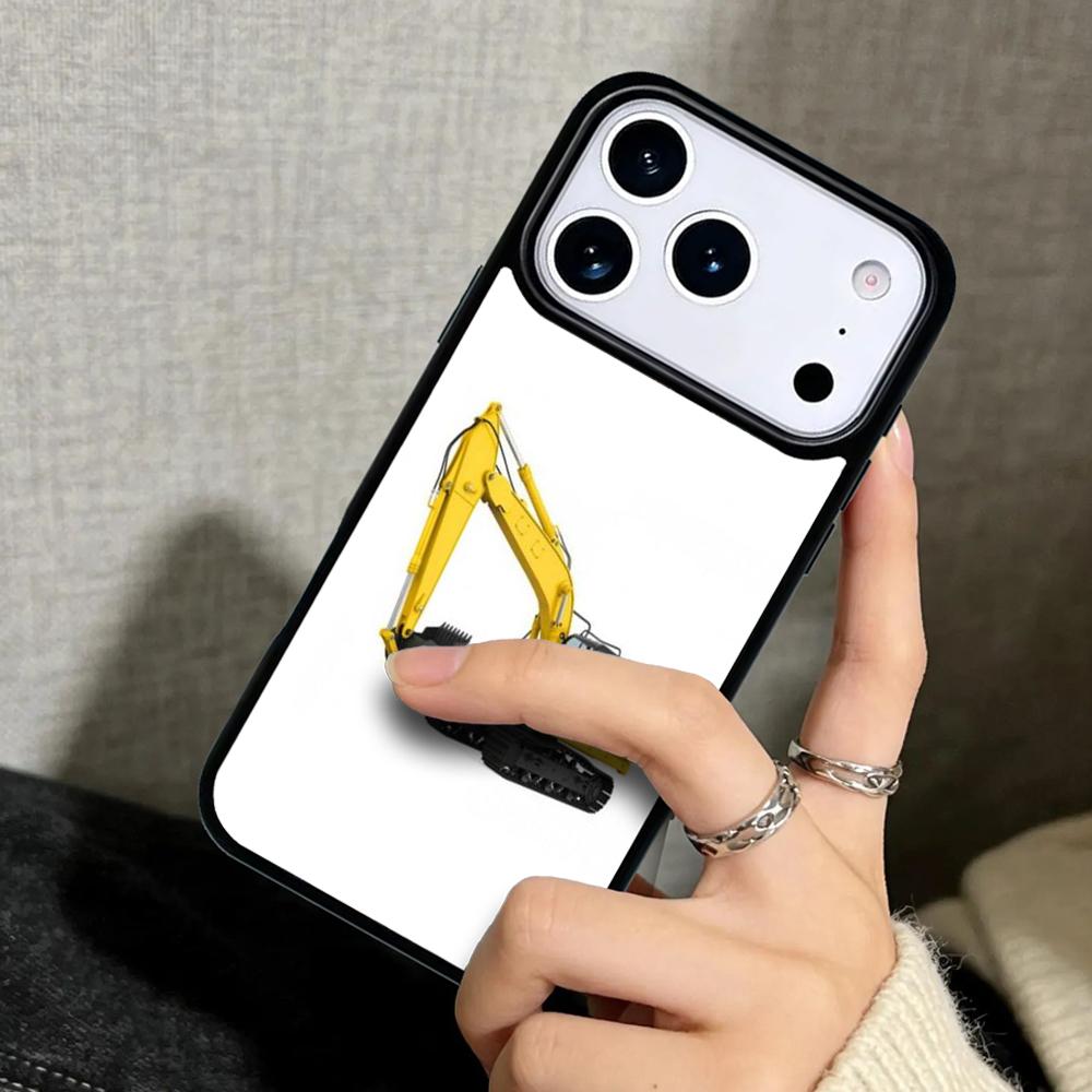 Capa Case for iPhone 17 Air 16 Pro Max 15 Plus 11 13 Mini 14 12 Back Phone Cover Excavator