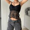 Gothic Black Mesh Butterfly Cropped Tank Top Lace Vest Tops Backless Sexy