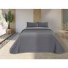 Reversible Bedspread - DONATELLA - Grey - Bed 90 Cm - Polyester Microfiber - Soft Touch - Light Padding 100 G/m²