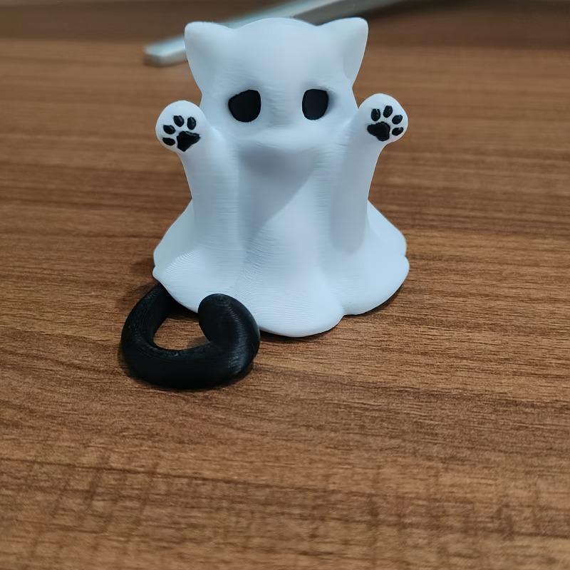 Modern 3D Printing Halloween Ghost Ornaments, No Need For Electricity, Cat Ghost Shaped Fun Toy Ornaments