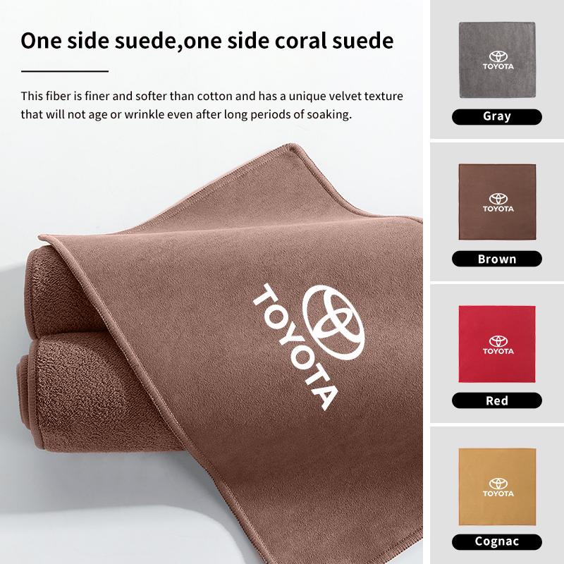 Car Microfiber Cleaning Towel Car Wash Drying Cloth Care Key Accessory For Toyota Corolla Yaris Camry Prius RAV4 CHR Hilux Aygo