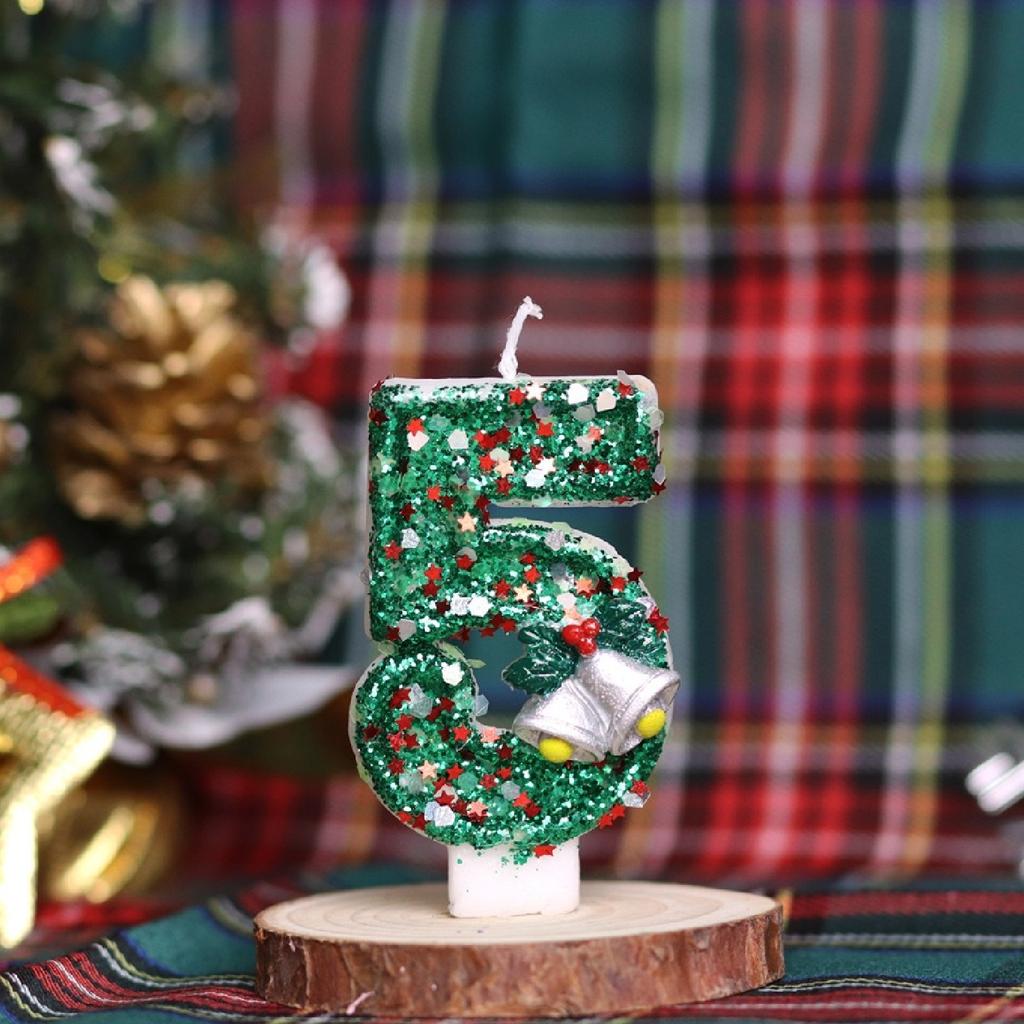 Рождественский номер День рождения Свеча Вечеринка Торт Украшение Подарок на день рождения Санта-Клаус