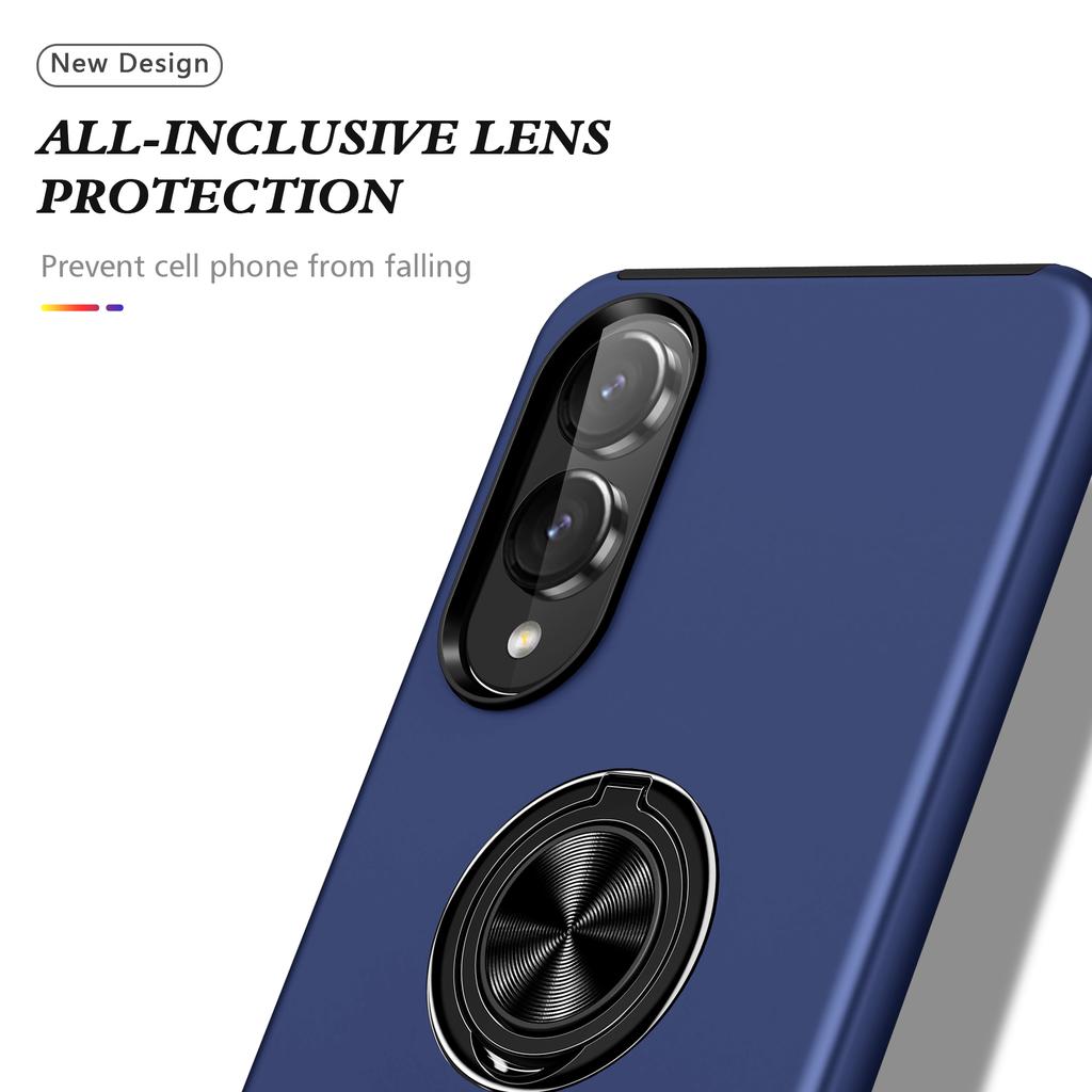 Для Samsung Galaxy S25 Edge Чехол PC+TPU Чехол для телефона с вращающимся держателем-кольцом