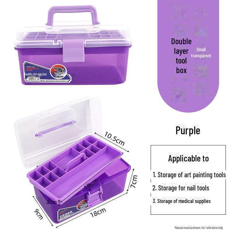 Большая вместимость, 3-слойная прозрачная коробка для хранения художественных инструментов и карандашей