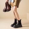 Thick-soled Martin boots women's autumn and winter new heightening non-slip short boots fleece cigarette boots fashion single boots
