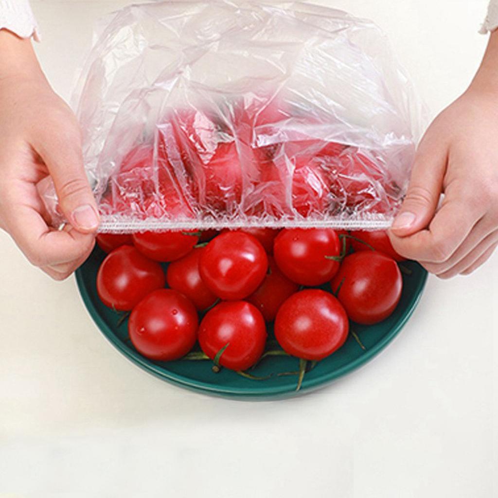 100 шт. пластиковые крышки для мисок, крышки для пищевых продуктов, крышки для чаш для расстойки хлеба, пластиковые крышки для мисок с эластичными резинками, многоразовые пакеты для хранения свежих продуктов