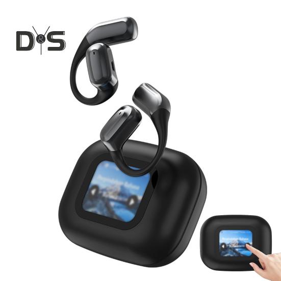 Translation Headphones with TF Card Playback Bluetooth-compatible AI Translating Earbuds 144 Languages Play Music LCD Screen-Touching Real Time