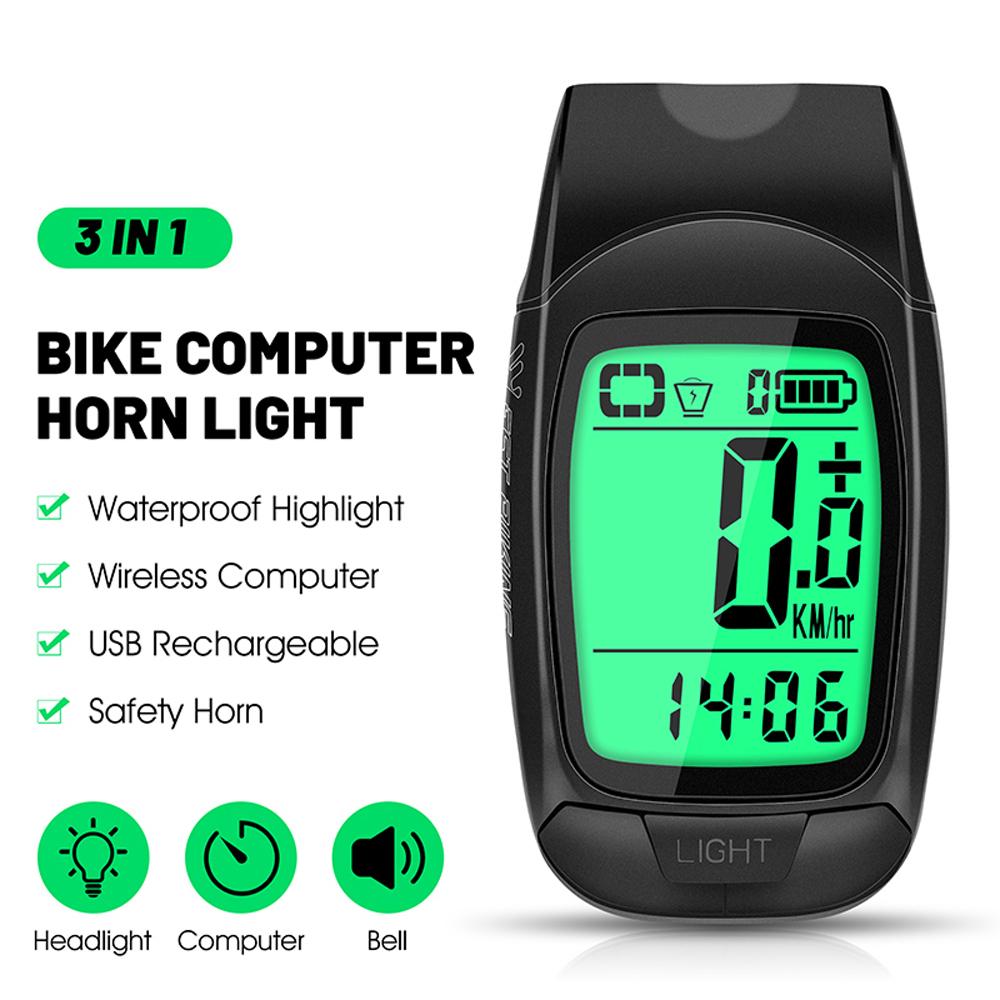Многофункциональный велосипедный спидометр, беспроводной измеритель скорости велосипеда со светом и звуковым сигналом USB