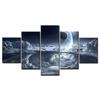 HD Printed 5 Piece Canvas Art Alien Planet Moons Space Wall Pictures for Living Room