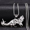 Милое модное женское животное, кошка, домашнее животное, ожерелье из нержавеющей стали, ожерелье с кулоном в форме кота, ювелирные изделия