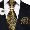 Mens Necktie with Pearl Brooch Flower Jacquard Silk Necktie Set for Wedding Party Formal