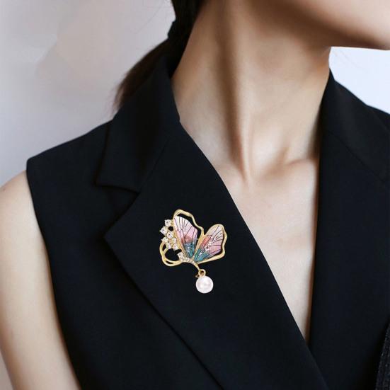 Женская брошь в форме бабочки, искусственная сумка с жемчугом, противоскользящая нержавеющая сталь со стразами, пальто, воротник, шляпа, шарф
