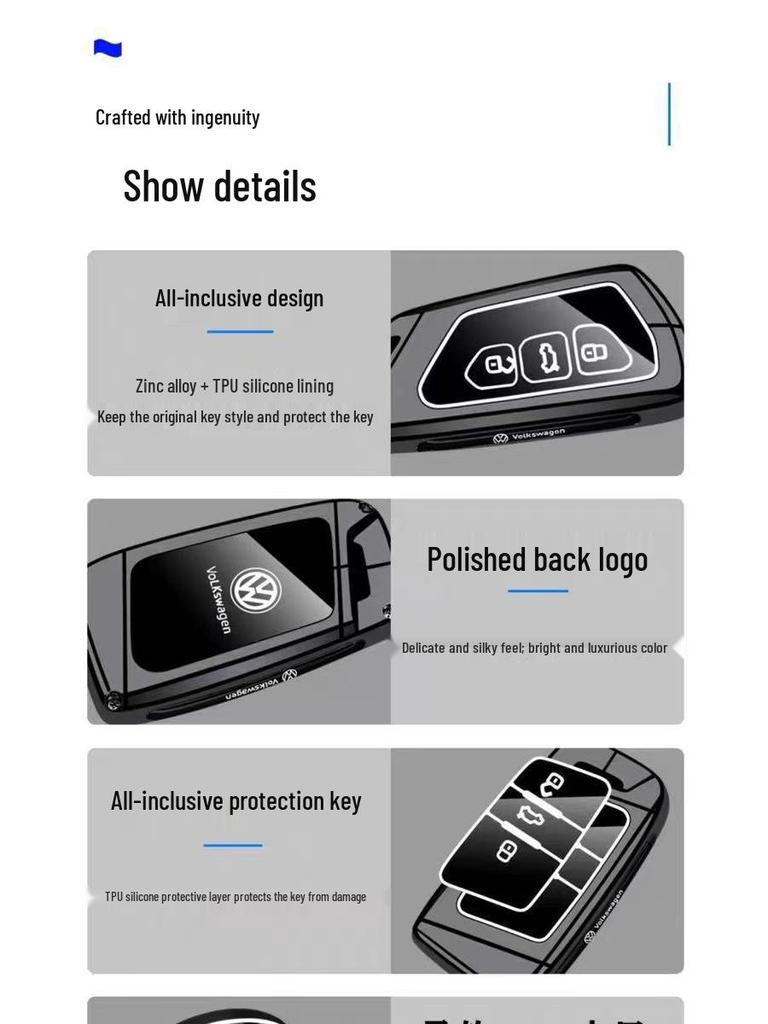 Volkswagen Magotan/Passat Key Cover for 2024/2025 CC, Passat Variant - B8 Shell with Buckle