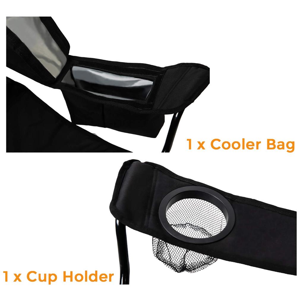 Складной мягкий квадроцикл для кемпинга Pacific Pass в Японии, вмещает груз, черный [подлинный импортный] стул, подлокотники/карман для холодильника/напиток