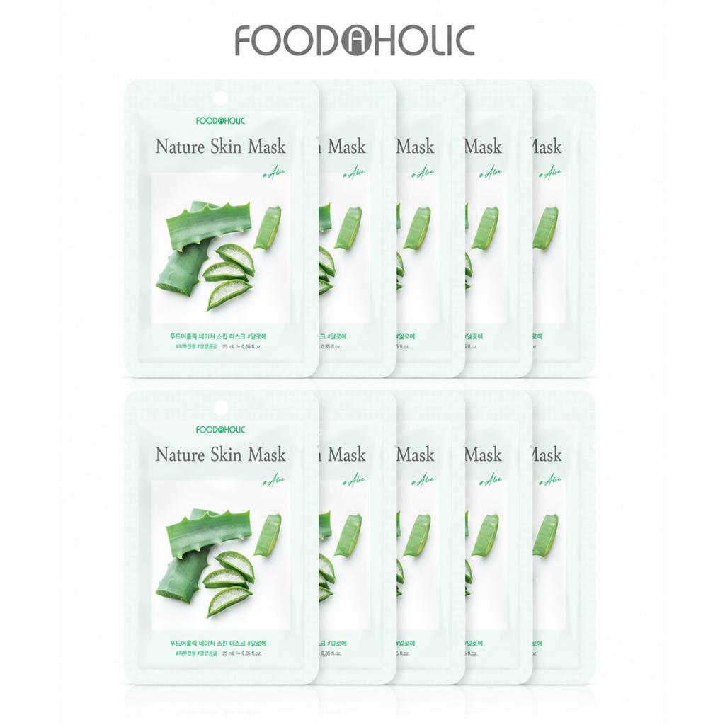FoodaHolic Nature Skin Алоэ Маска-салфетка 10 шт. / Упаковка 10 шт.