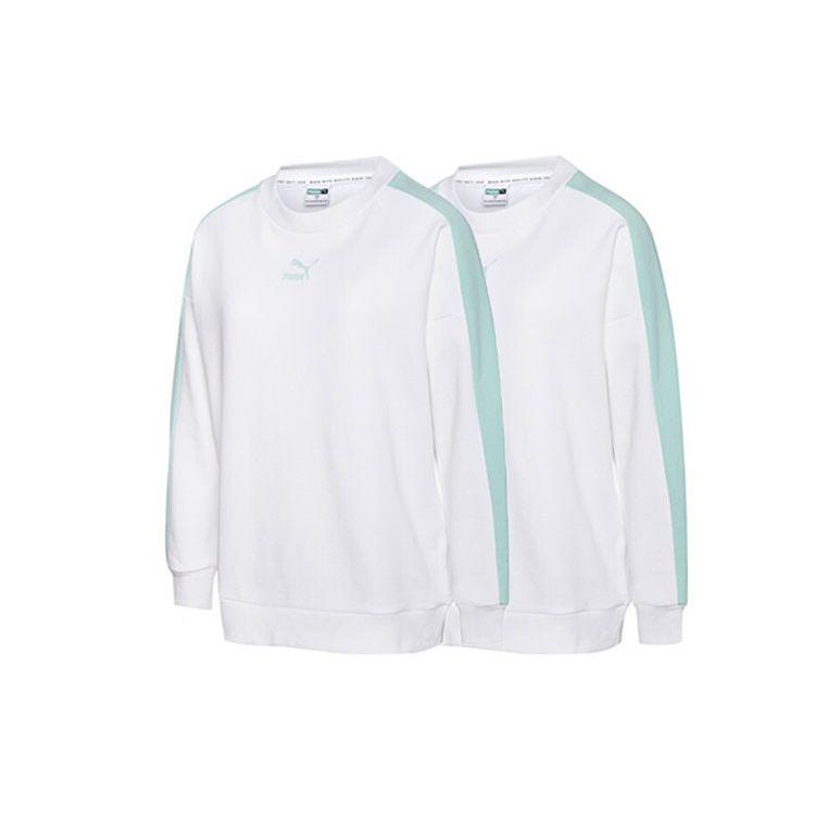 Puma Classics Crew Neck Sweatshirt Women Tops White 595932-02