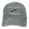 Women Want Me Fish Fear Me Washed Baseball Cap Trucker Hat Adult  Dad Hat Summer Breathable Stretch Hats