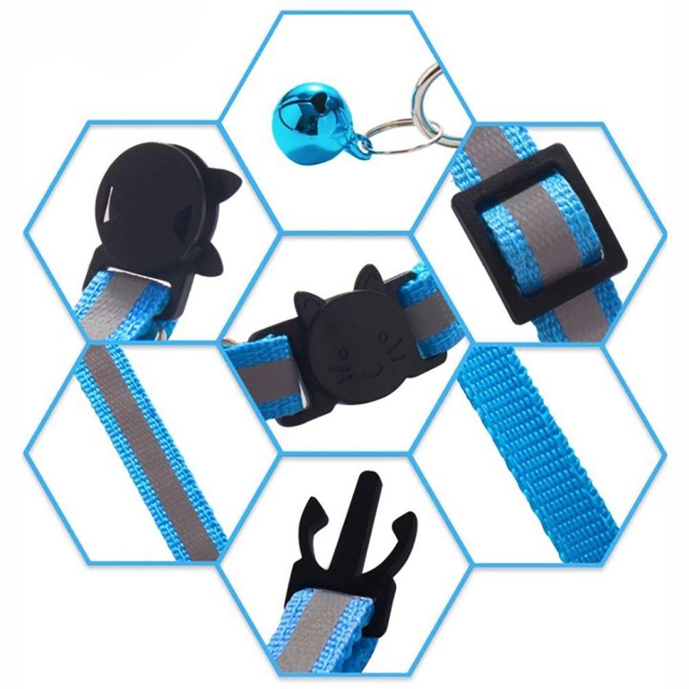 Adjustable Pets Collar with Bell Reflective Collar Trendy Cat Collar  Kitten Puppy