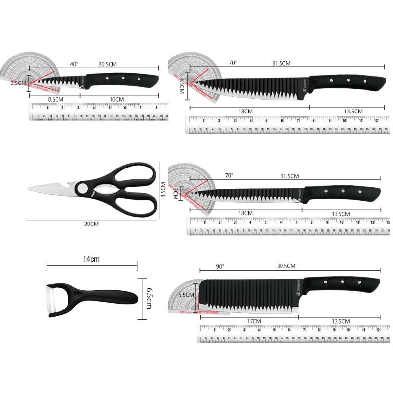 5 шт., набор кухонных ножей из нержавеющей стали, набор ножей шеф-повара, нож для нарезки мяса, нож для фруктов, овощечистка