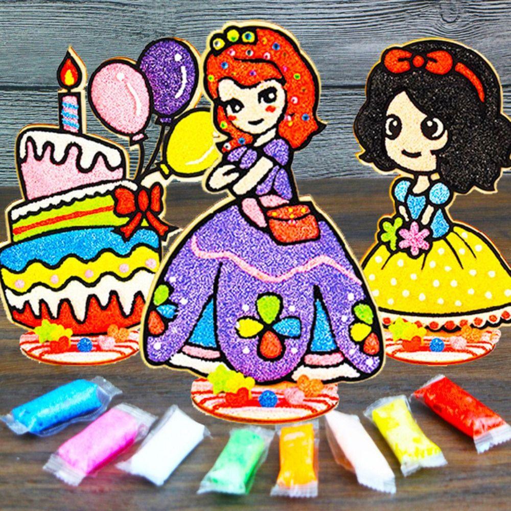 DIY Pearl Mud Painting Three-dimensional Sticky Paintings Handmade Educational Toys for Children