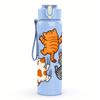 1PC Two Orange Tabby Cat Play Graphic,750ml Color Plastic Sports Water Bottle,Leakproof Flip Straw Lid,Suitable for Sports Office Home Use