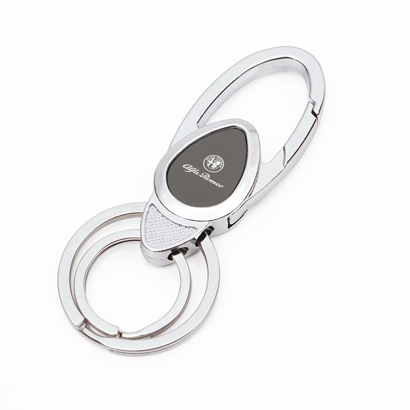 XMDSF1 High Quality Metal Car Keychain Auto Logo Key Holder Keyring For Alfa Romeo 147 159 166 156 4C Spider Giulia Giulietta Tonale GT