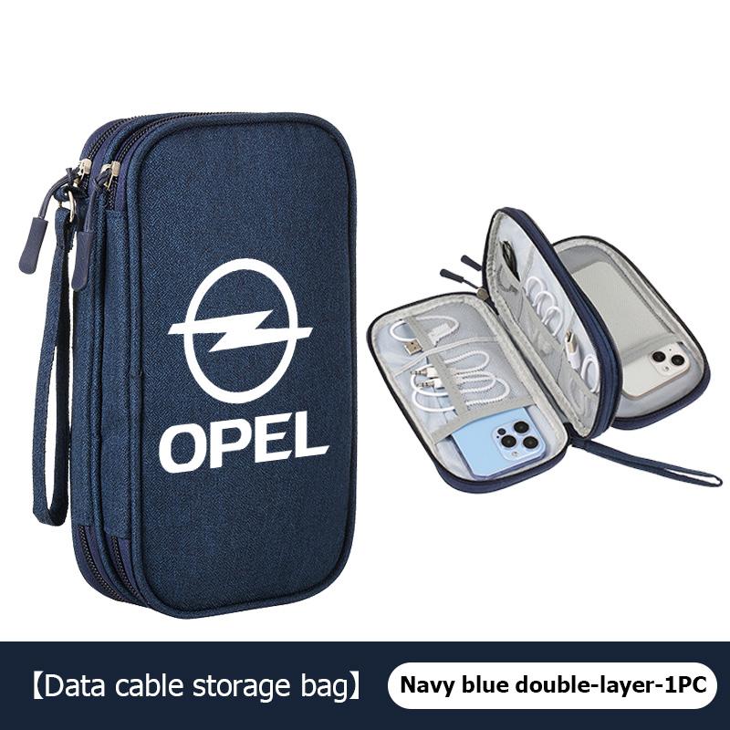 For Opel Portable Car Digital Storage Bag Data Cable Protector Cover Waterproof Tool Bags Corsa D Astra G H J K F Mokka C Zafira BX8