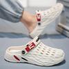 Men's Solid Color Hollow Out Chunky Clogs, Comfy Non Slip Durable Anti Odor EVA Slippers For Men's Outdoor Activities