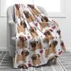 Pug Dog Blanket Lovey Animal Soft Warm Fall Chair Flannel Throw Blankets Cartoon Pet Puppy Print Bed Sofa Blanket King Queen