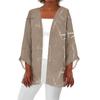 Printed Casual Retro Womens Fashion Lightweight Medium Length Jacket Cardigan