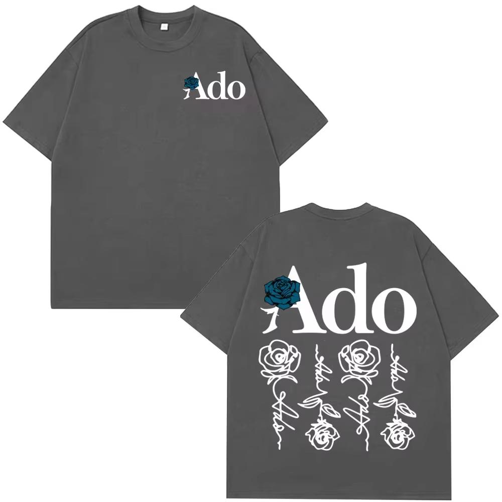 Ado Blue Rose World Tour Hibana Футболка Модная С коротким рукавом Эстетичная Модная Повседневная одежда Уличный стиль 2026 ВеснаЛето новый
