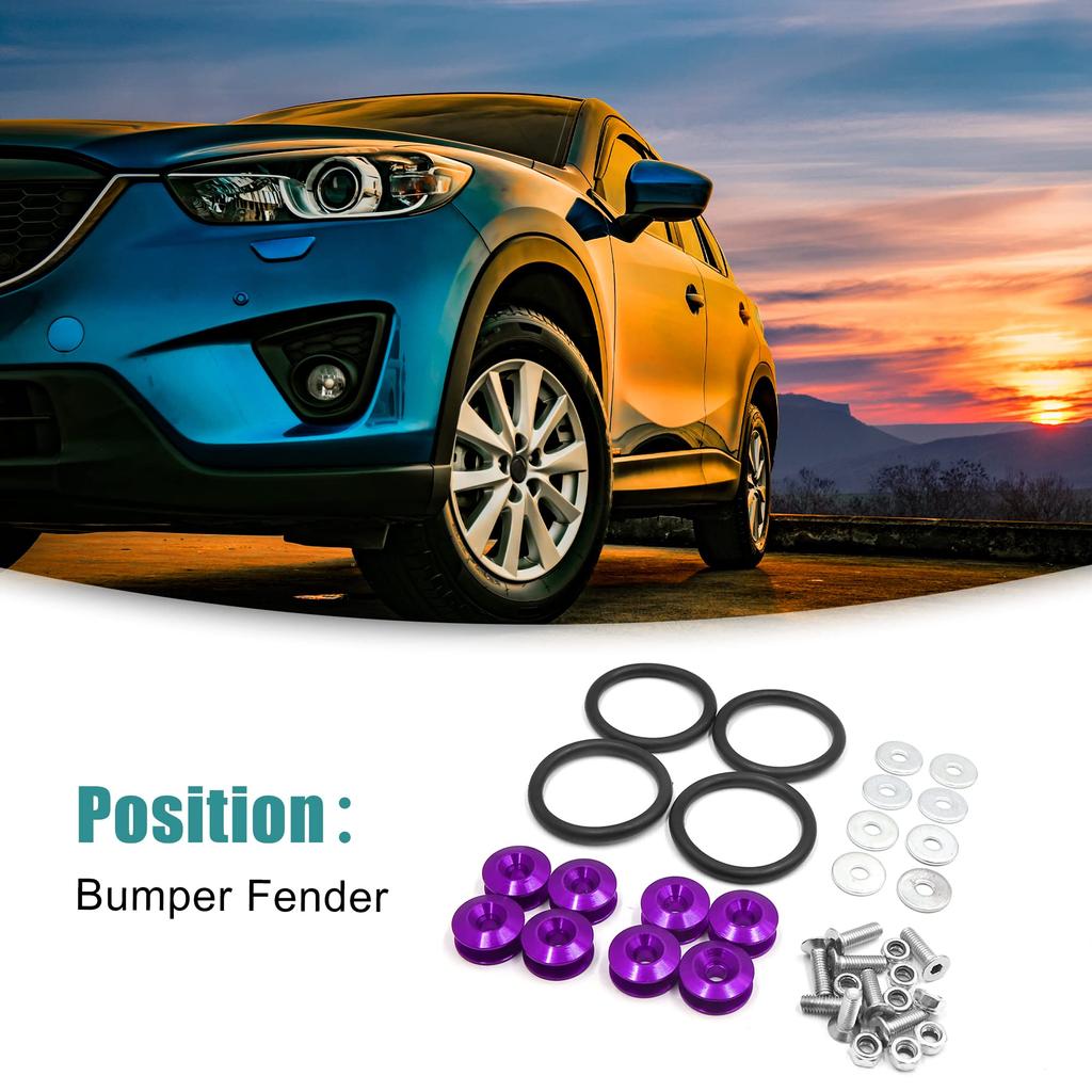 ACROPIX Комплект крепежа бампера, крышки багажника, крыла, крышки люка, быстросъемный, фиолетовый, 8 штук