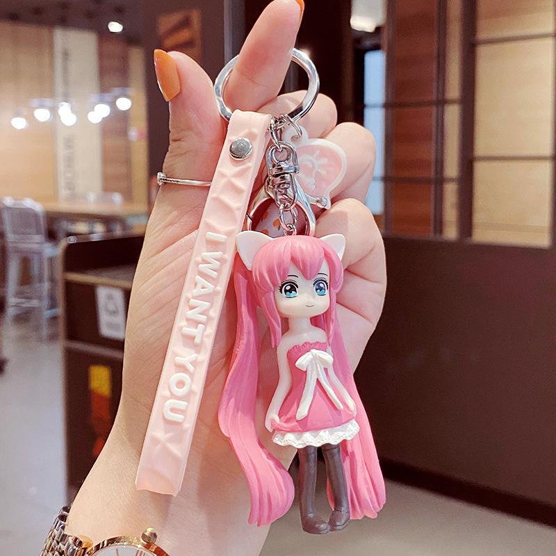 New Creative Cartoon Couple Keychains Anime Sailor Moon Doll Keychains Bag Pendant Car Accessories Key Chain Gift for Children