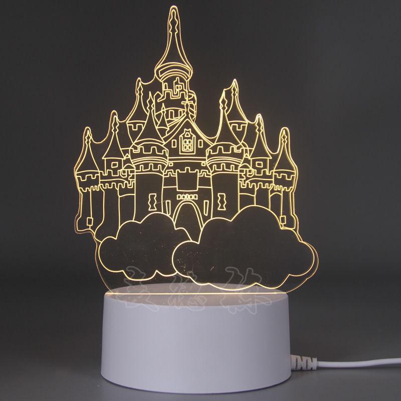 3D Акриловый Ночник в форме Сердца и Медведя - USB Прикроватная Лампа