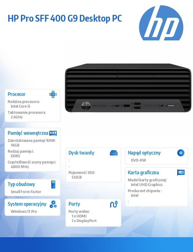 Computer 400 SFF G9 i5-14500 512GB/16GB/W11P 9H7N3ET